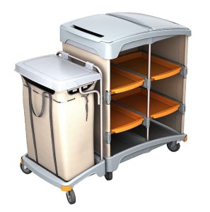 Wózek hotelowy z półkami i workiem na pościel z pokrywą Splast TSH-0013