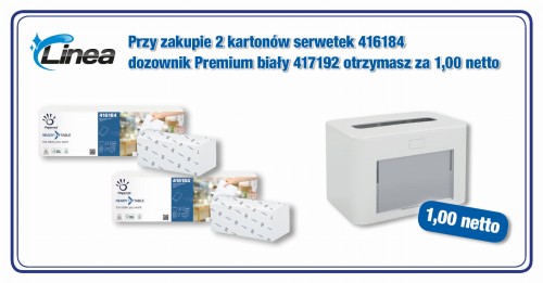 Dozownik serwetek Premium biały za 1 zł przy zakupie 2 opakowań serwetek.jpg