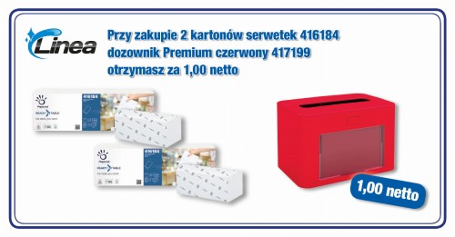 Dozownik serwetek Premium czerwony za 1 zł przy zakupie 2 opakowań serwetek.jpg