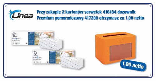 Dozownik serwetek Premium pomarańczowy za 1 zł przy zakupie 2 opakowań serwetek.jpg