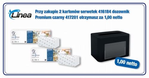 Dozownik serwetek Premium czarny za 1 zł przy zakupie 2 opakowań serwetek.jpg