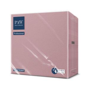 Serwetki Softpoint 38 x 38 cm brudny róż celuloza punta punta  2 warstwy  składane ¼ opak. 50 szt.