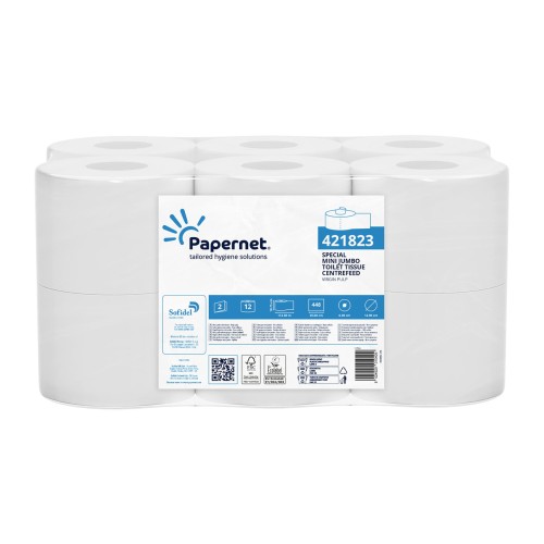 Papier toaletowy jumbo centralnego dozowania 112 m celuloza 2 warstwy opak. 12 szt. Papernet 421823