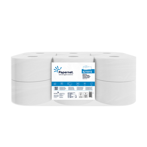 Papier toaletowy jumbo centralnego dozowania 210 m celuloza 2 warstwy opak. 12 szt. Papernet 421815