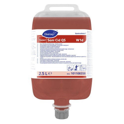 Taski Sani Cid QS W1d kwasowy preparat do codziennego mycia toalet, do systemu Quattro Select 2,5 L 101108358