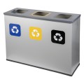 Stacja do segregacji odpadów metalowa szara 3 x 60 L Alda Eko Station 134