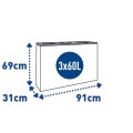 Stacja do segregacji odpadów metalowa szara 3 x 60 L Alda Eko Station 134_7