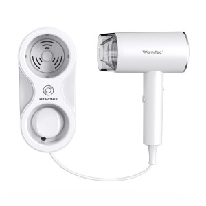 Suszarka hotelowa do włosów Warmtec RZ130 1300W, z automatycznie zwijanym kablem, biała
