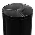 Trzykomorowy kosz do segregacji odpadów z wkładami 3 X 20L metalowy czarny Alda Stream Bin 323A_3