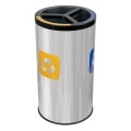 Trzykomorowy kosz do segregacji odpadów z wkładami 3 X 20L stal nierdzewna połysk Alda Stream Bin 323 _1
