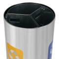 Trzykomorowy kosz do segregacji odpadów z wkładami 3 X 20L stal nierdzewna połysk Alda Stream Bin 323 _3