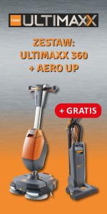 TASKI ULTIMAXX 360 9310217 bateryjna maszyna czyszcząca wyposażona w baterię litowo-jonową, ładowarkę, dwie  szczotki szorujące + gratis szczotkowy odkurzacz pionowy TASKI AERO UP 38 E 7525409