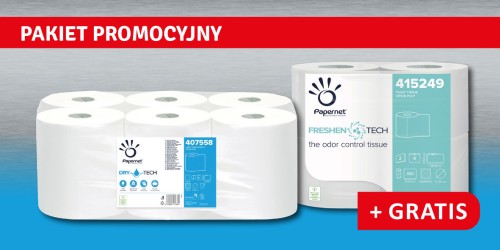 Ręczniki w roli Autocut 100 m celuloza TAD 2 warstwy opak. 6 szt. Papernet 407558 + gratis papier toaletowy opak. 4 szt. Papernet 415249