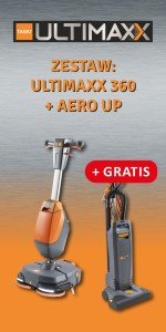 TASKI ULTIMAXX 360 9310214 bateryjna maszyna czyszcząca wyposażona w baterię litowo-jonową, ładowarkę, dwa uchwyty padów, dwa pady czyszczące  + gratis szczotkowy odkurzacz pionowy TASKI AERO UP 38 E 7525409